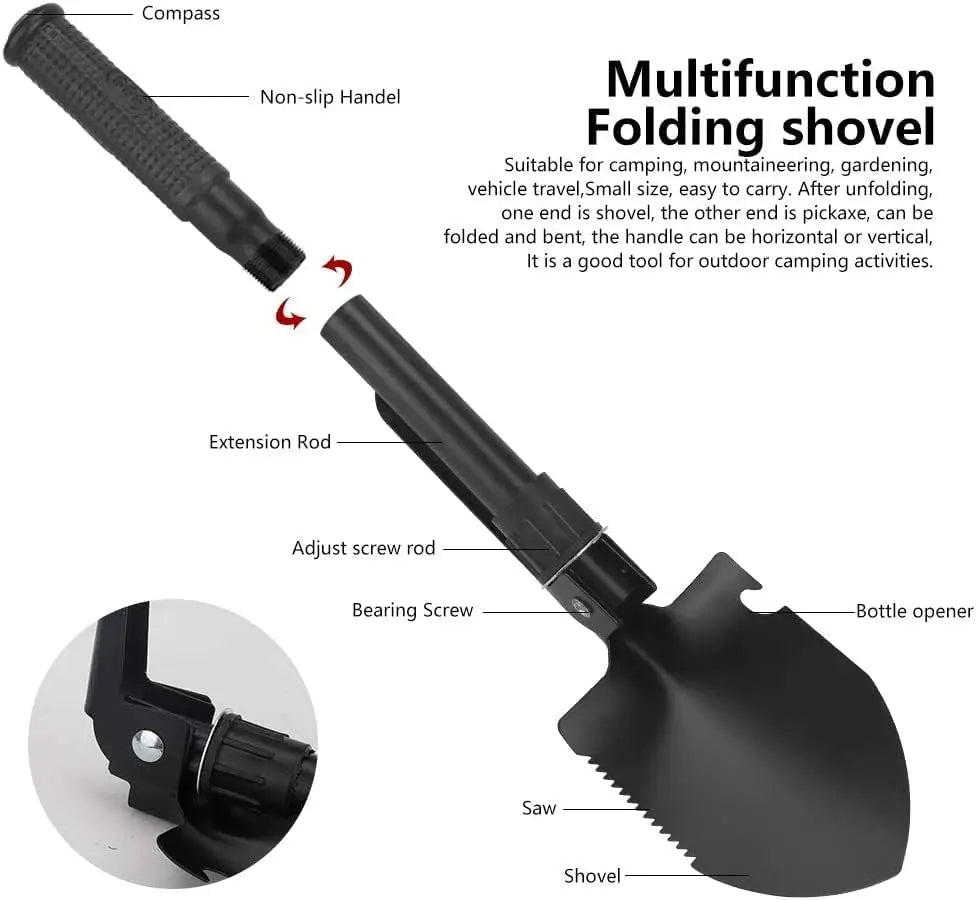 Multifunctional Military Folding Shovel Outdoor Tool Kit-2