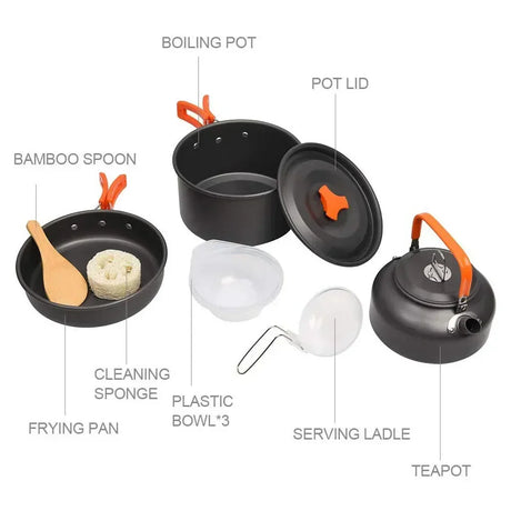 Aluminum Nonstick Camping Cookware Set-4