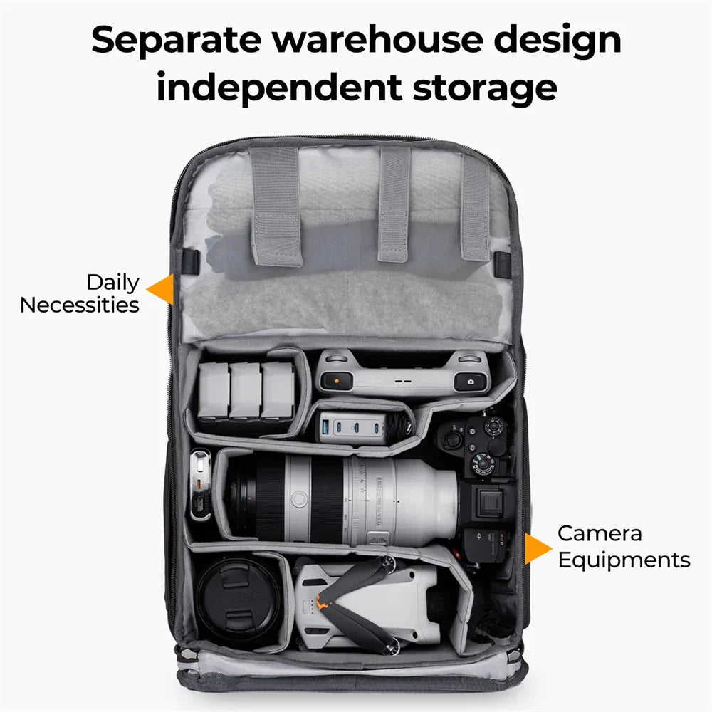 Camera Backpack for Camping Black-2