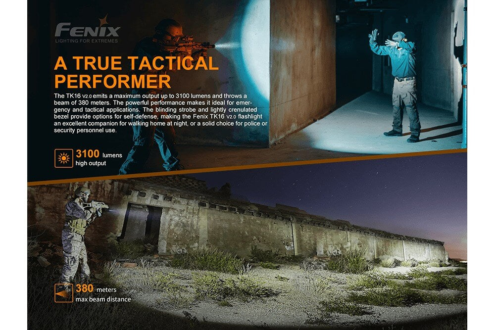 Fenix TK16 V2.0 Tactical Flashlight 3100 Adventure Ready