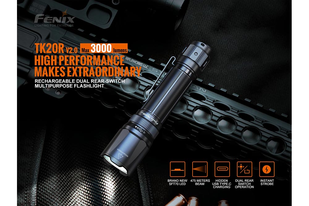 Fenix TK20R V2.0 3000 LM Rechargeable - Adventure-Ready