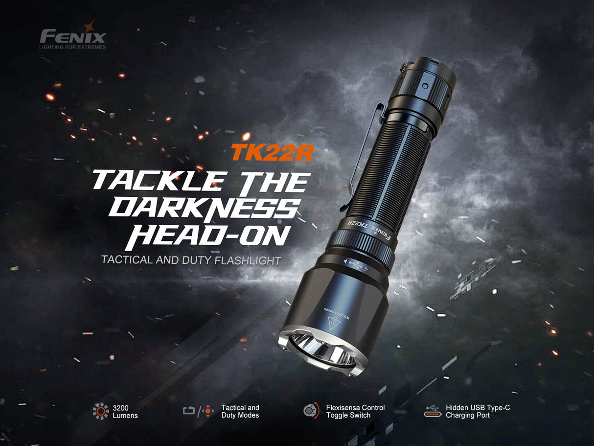 Fenix TK22R Rechargeable Flashlight - Adventure Ready