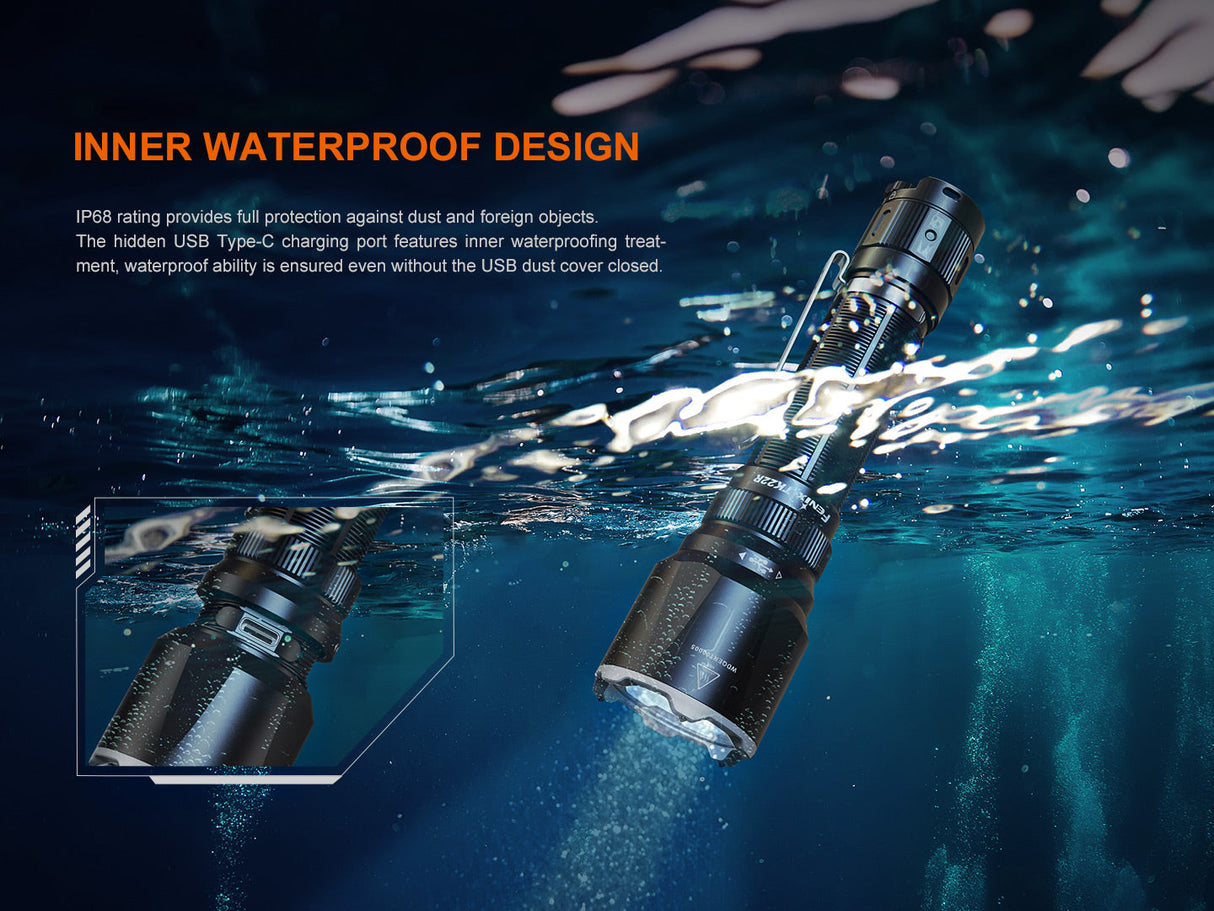 Fenix TK22R Rechargeable Flashlight - Adventure Ready