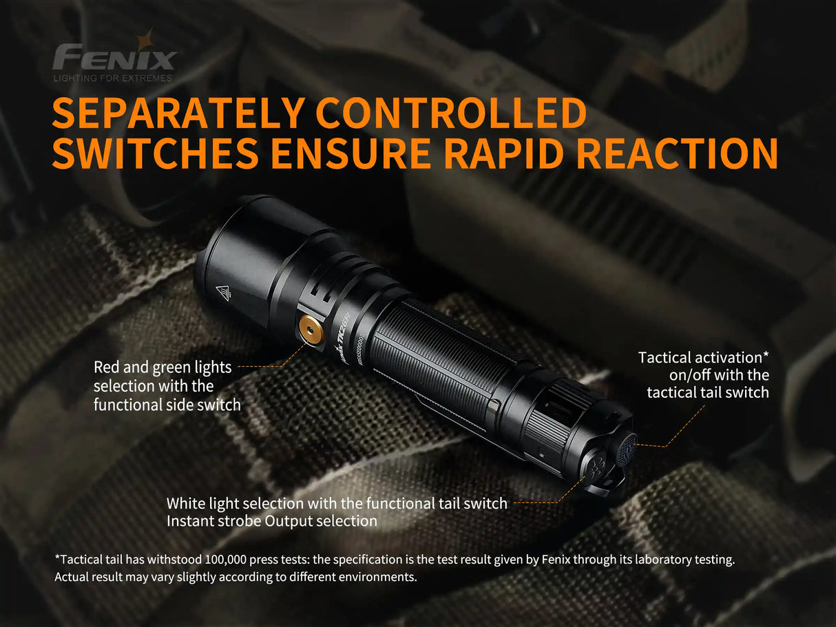 Fenix TK26R 1500 Lumen Tactical Flashlight - Adventure-Ready
