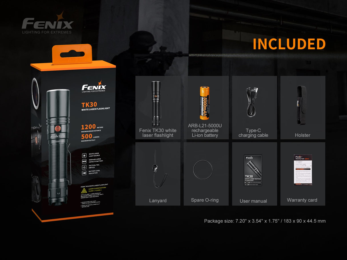 Fenix TK30 White Laser LED Flashlight – Adventure-Ready