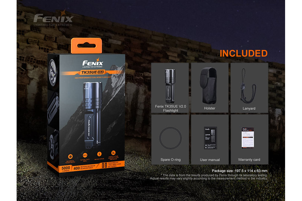 Fenix TK35UE V2.0 Flashlight 5000 Lumens Adventure Ready