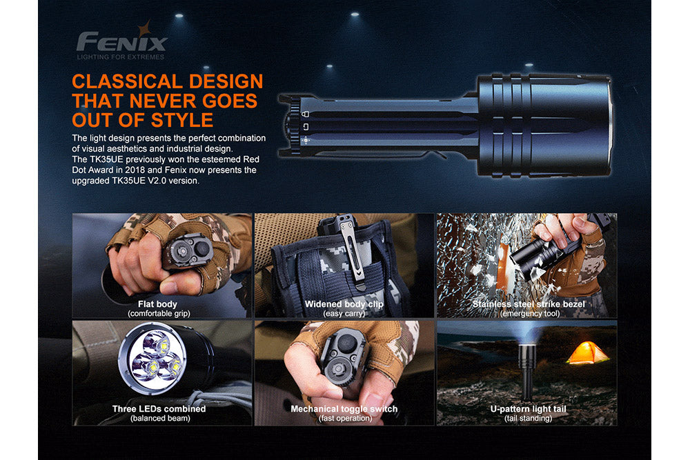 Fenix TK35UE V2.0 Flashlight 5000 Lumens Adventure Ready