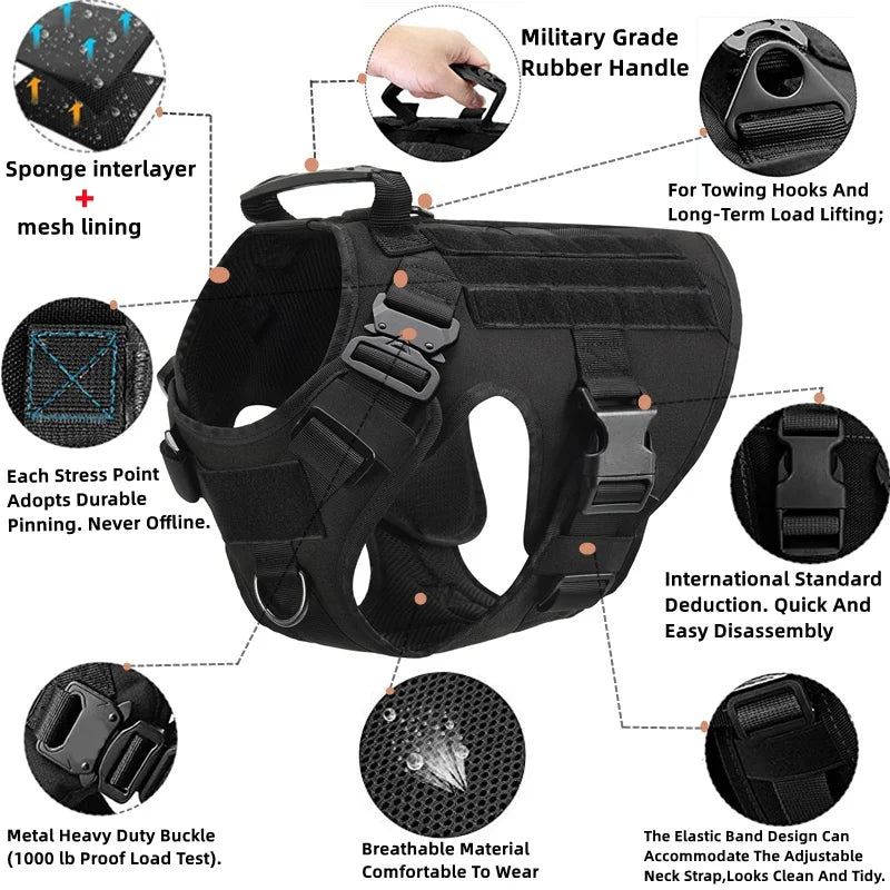 Tactical Military Dog Harness and Leash Set-1