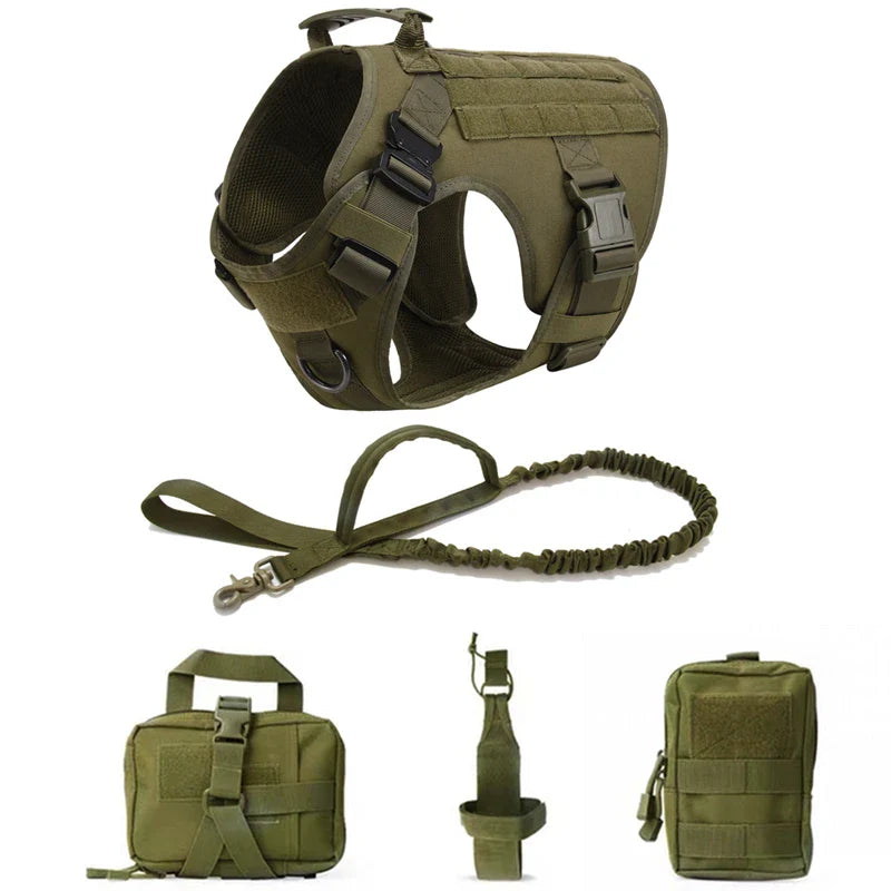 Tactical Military Dog Harness and Leash Set-8
