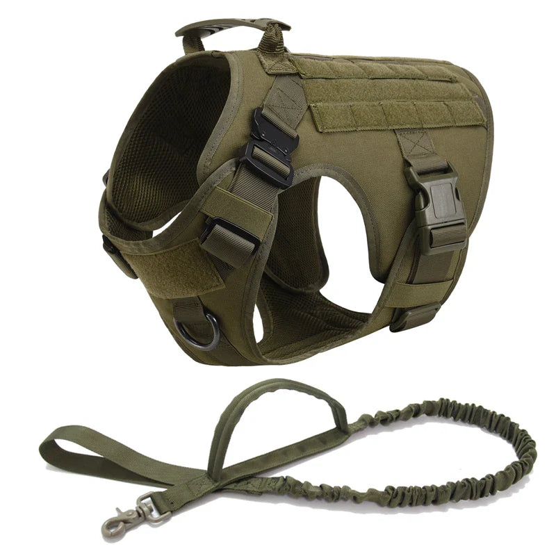 Tactical Military Dog Harness and Leash Set-16