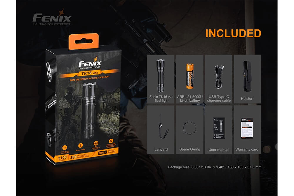 Fenix TK16 V2.0 Tactical Flashlight 3100 Adventure Ready