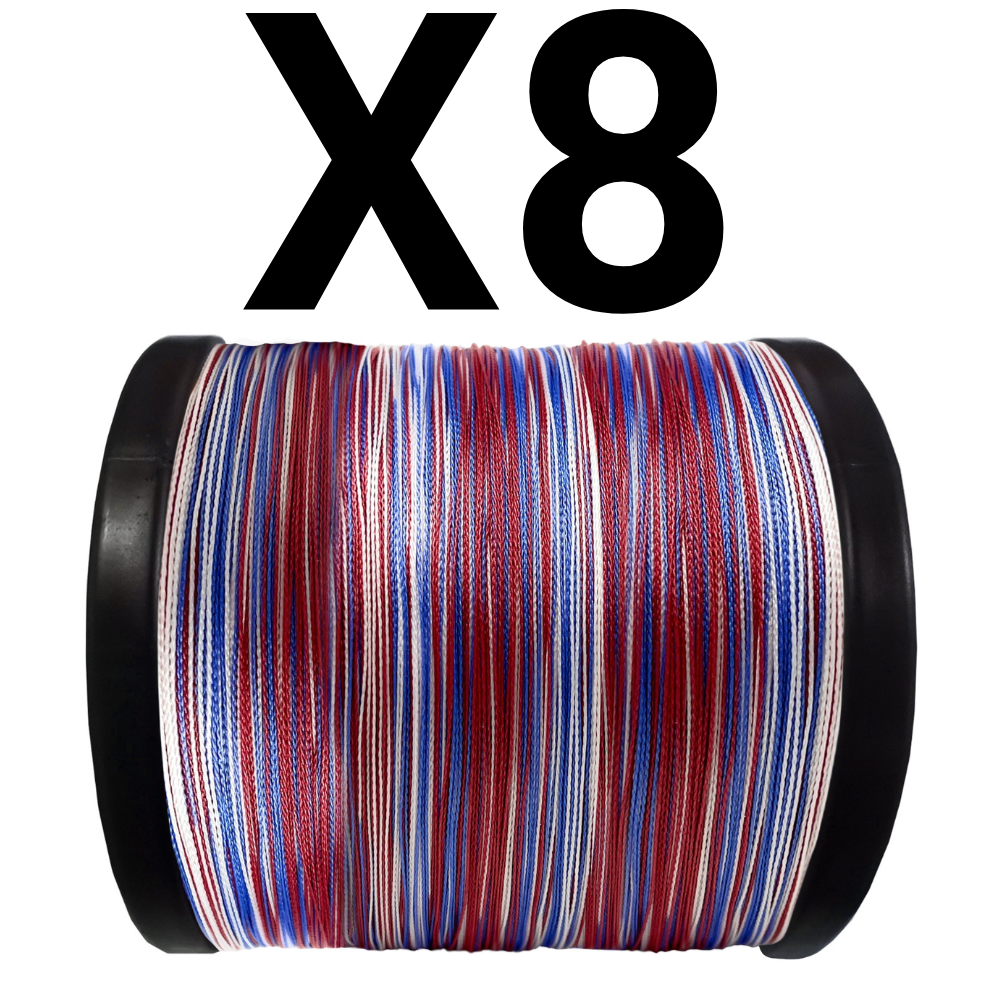 Reaction Tackle X8 Braided Fishing Line - USA Camo 8 Strand - NEW