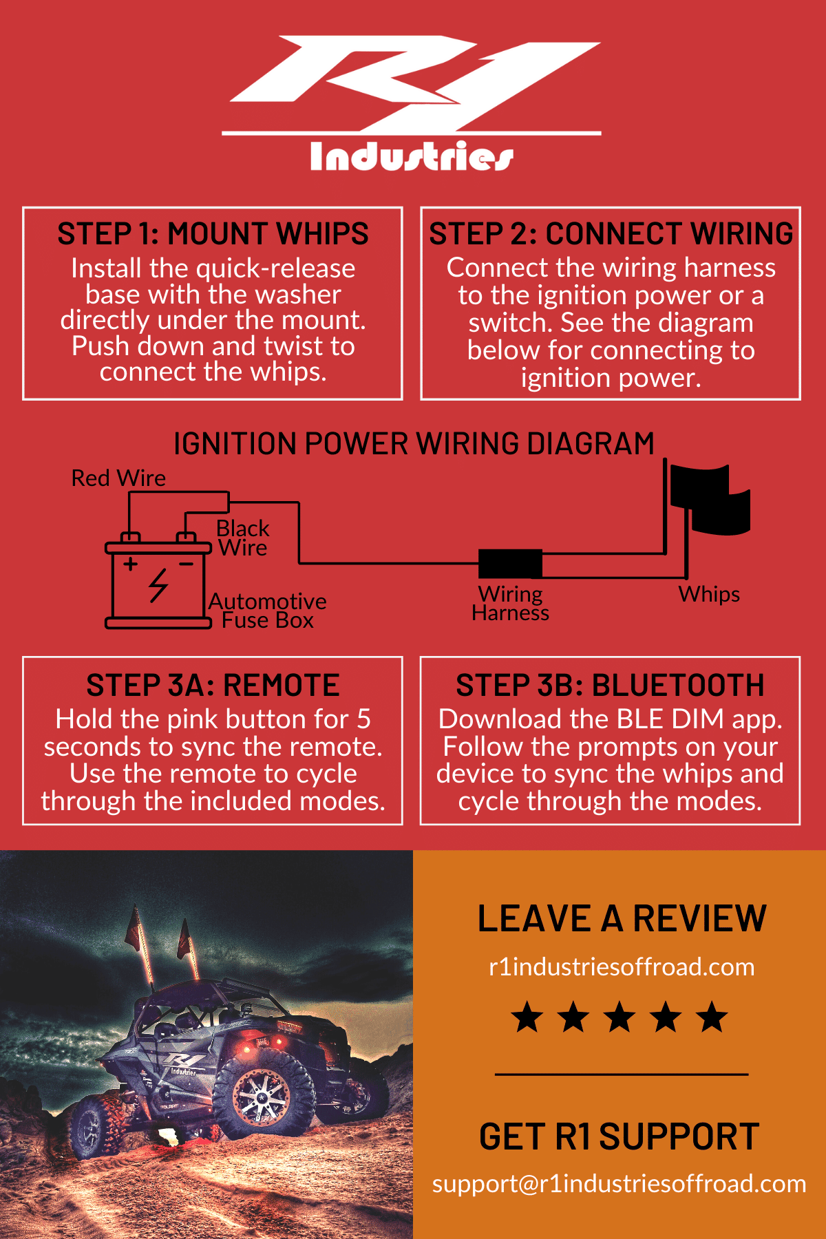 R1 Extreme LED Light Whips (Pair)