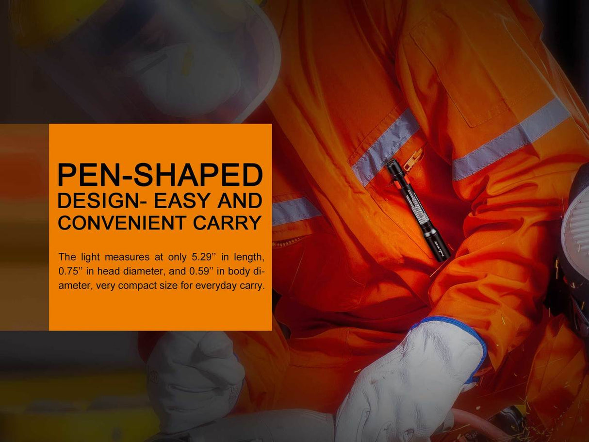 Fenix WF05E Intrinsically Safe Flashlight For Hazardous Environments Workers Three Output Modes 10 30 85 Lumens