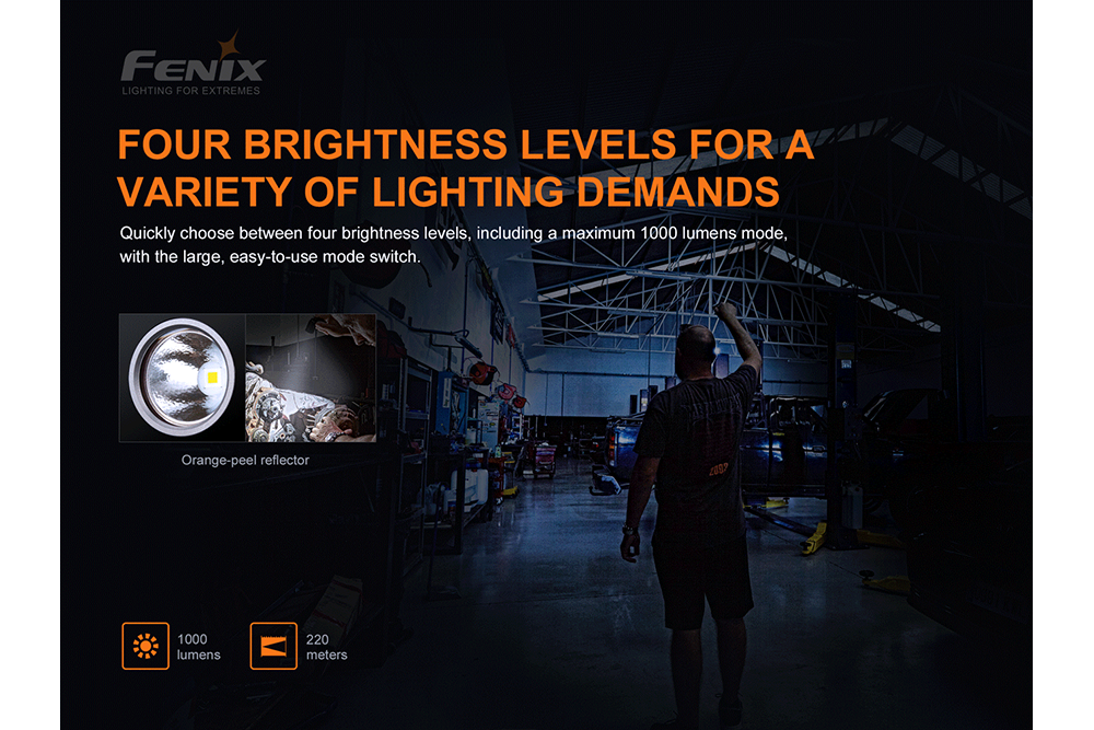 Fenix WT25R Adjustable Head LED Flashlight For Pros