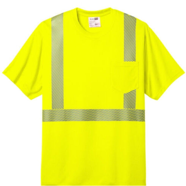 Hi Vis Crew Tee The Crew Hangar Edition ANSI Class 2 Reflective Safety Shirt For Industrial Workers