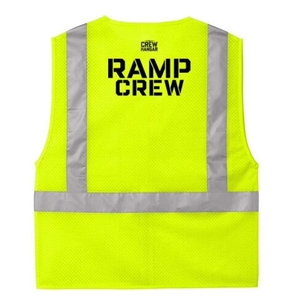 Ramp Crew Vest Hi Vis Class 2 ANSI The Crew Hangar Breathable Design With Storage And Identity Features