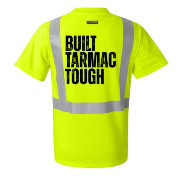 Hi Vis Microfiber Work Shirt Built Tarmac Tough By The Crew Hangar For Construction Crews