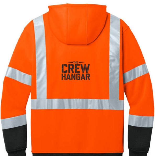 CornerStone ANSI Class 3 Hi Vis Fleece Hoodie With 2 Inch Reflective Tape For 360 Degree Visibility For Worksites