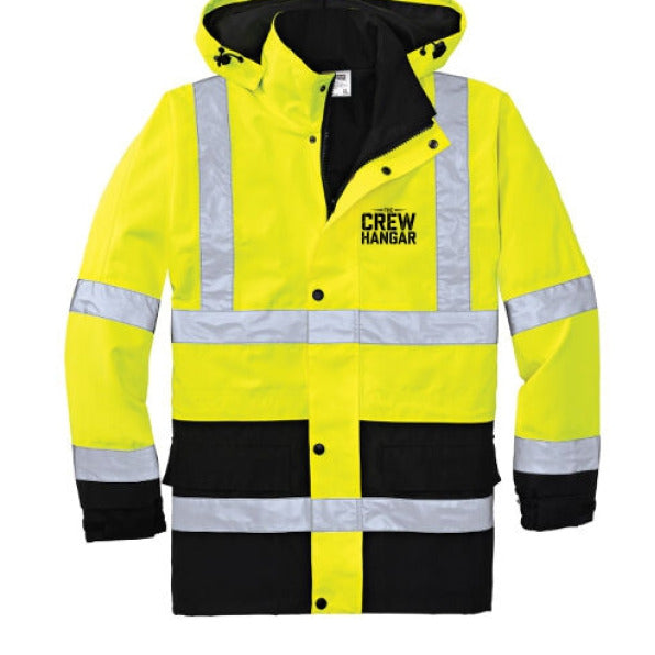 The Crew Hangar CornerStone ANSI Class 3 Waterproof Parka Hi Vis For Outdoor Professionals