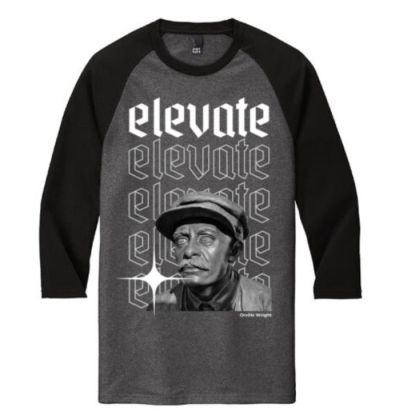 Orville Wright Vintage Raglan Elevate Edition Three Quarter Sleeve By The Crew Hangar Lightweight Comfort For Retro Fans