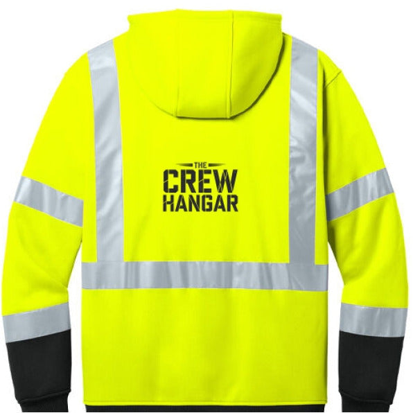 CornerStone ANSI Class 3 Hi Vis Fleece Hoodie With 2 Inch Reflective Tape For 360 Degree Visibility For Worksites