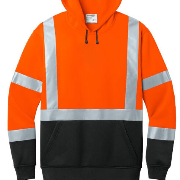 CornerStone ANSI Class 3 Hi Vis Fleece Hoodie With 2 Inch Reflective Tape For 360 Degree Visibility For Worksites