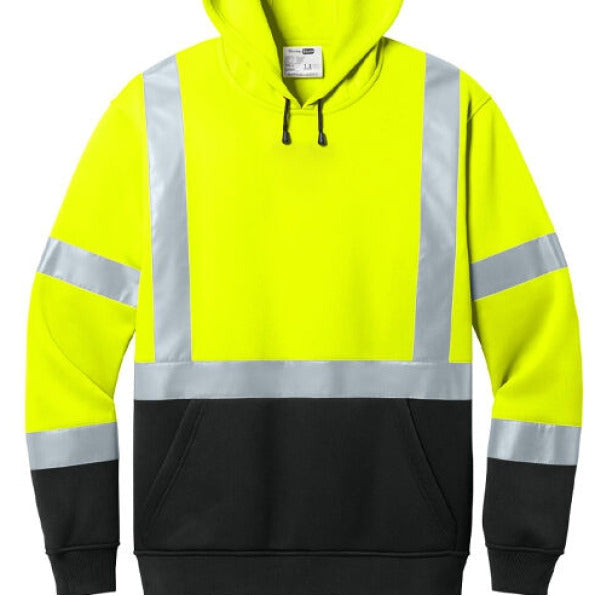 CornerStone ANSI Class 3 Hi Vis Fleece Hoodie With 2 Inch Reflective Tape For 360 Degree Visibility For Worksites