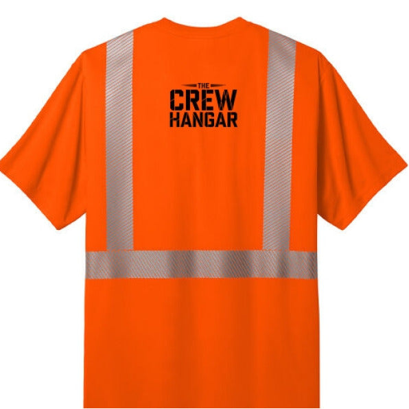 Hi Vis Crew Tee The Crew Hangar Edition ANSI Class 2 Reflective Safety Shirt For Industrial Workers