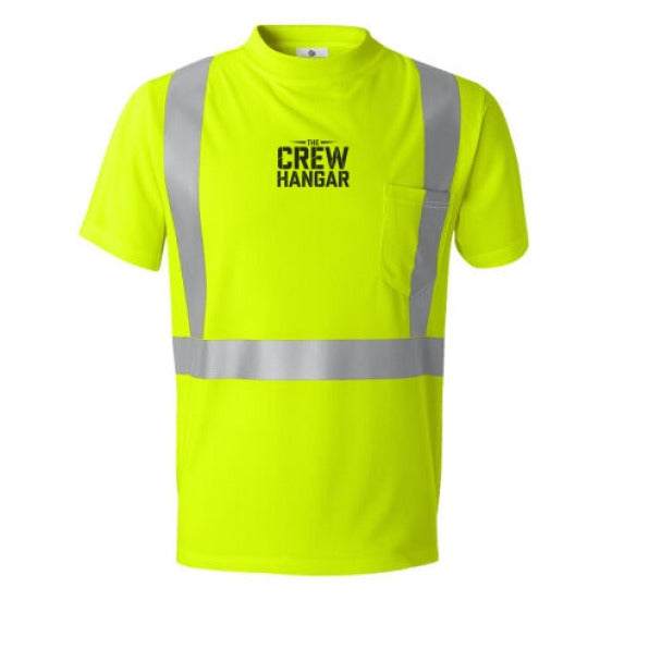 Hi Vis Microfiber Work Shirt Built Tarmac Tough By The Crew Hangar For Construction Crews