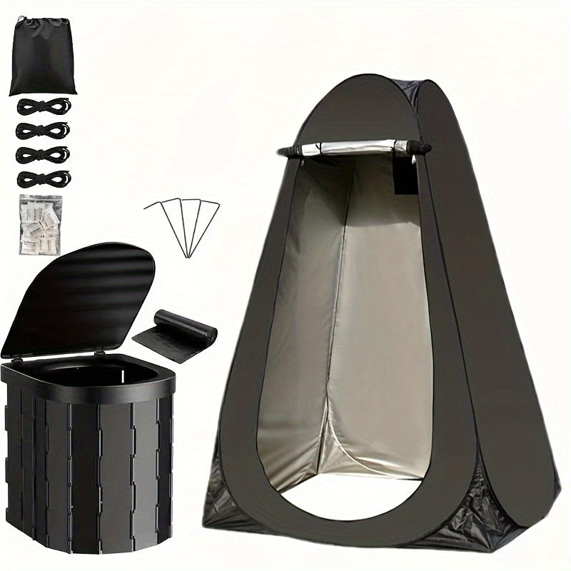 Portable Outdoor Toilet Kit with Privacy Tent-0