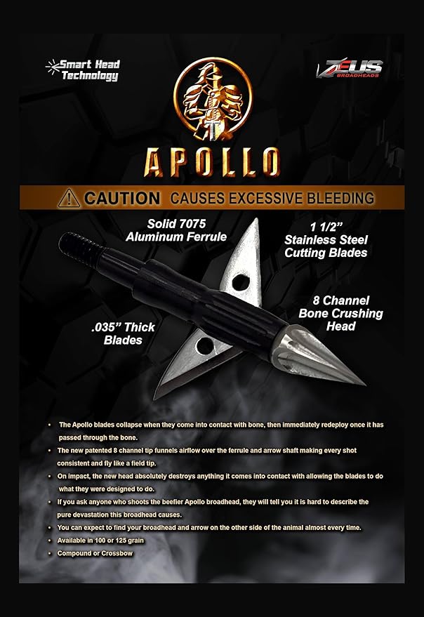 APOLLO 125 GRAIN BROADHEADS (3 PACK) (FORMERLY HERA)