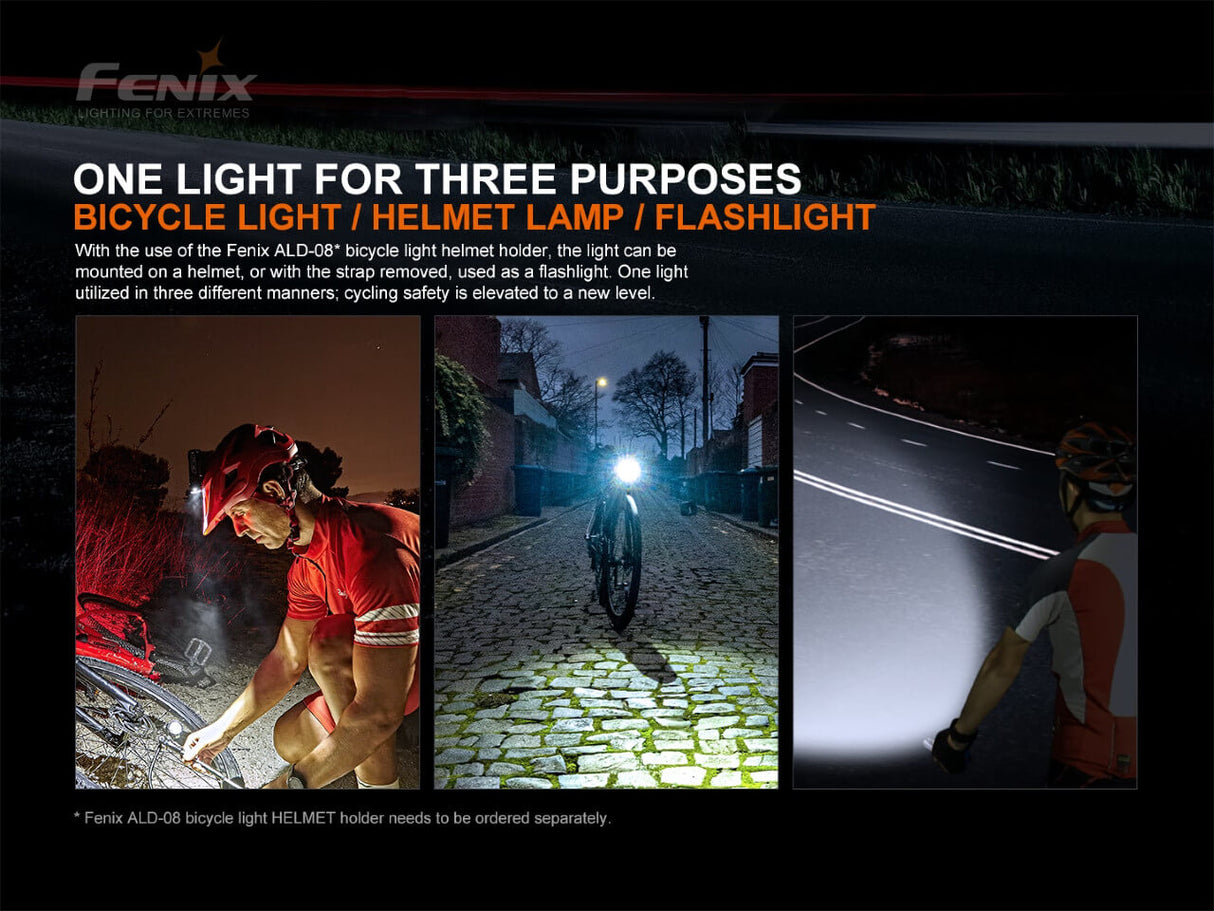 Fenix BC21R V3.0 Bike Light 1200-Lumen Aluminum Trail Ready