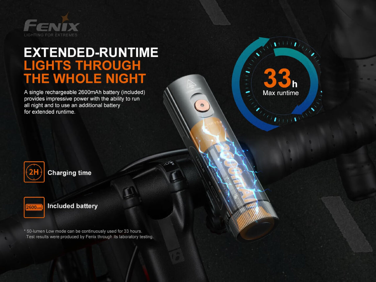Fenix BC21R V3.0 Bike Light 1200-Lumen Aluminum Trail Ready