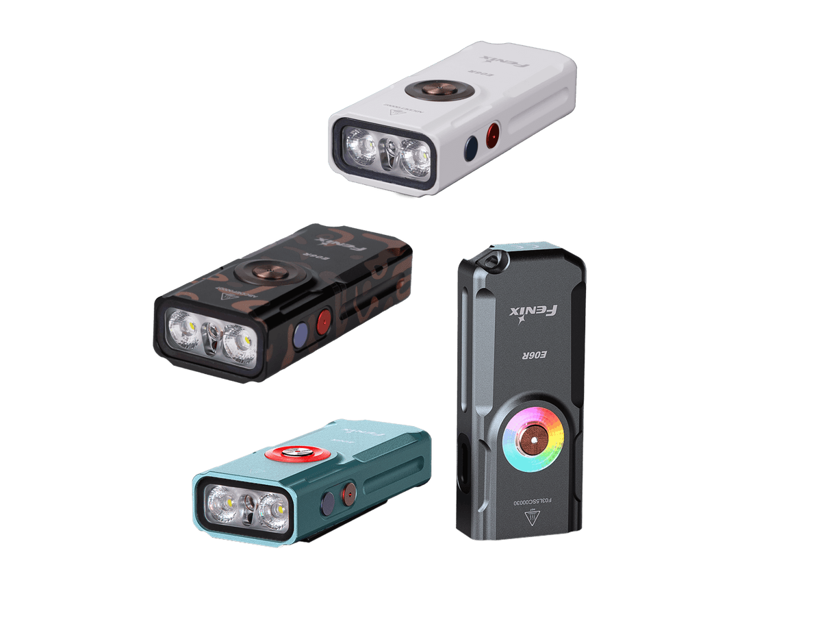 Fenix E06R Keychain Light With Powerful 700 Lumen Output White UV Red Laser Pointer For Everyday Carry Enthusiasts