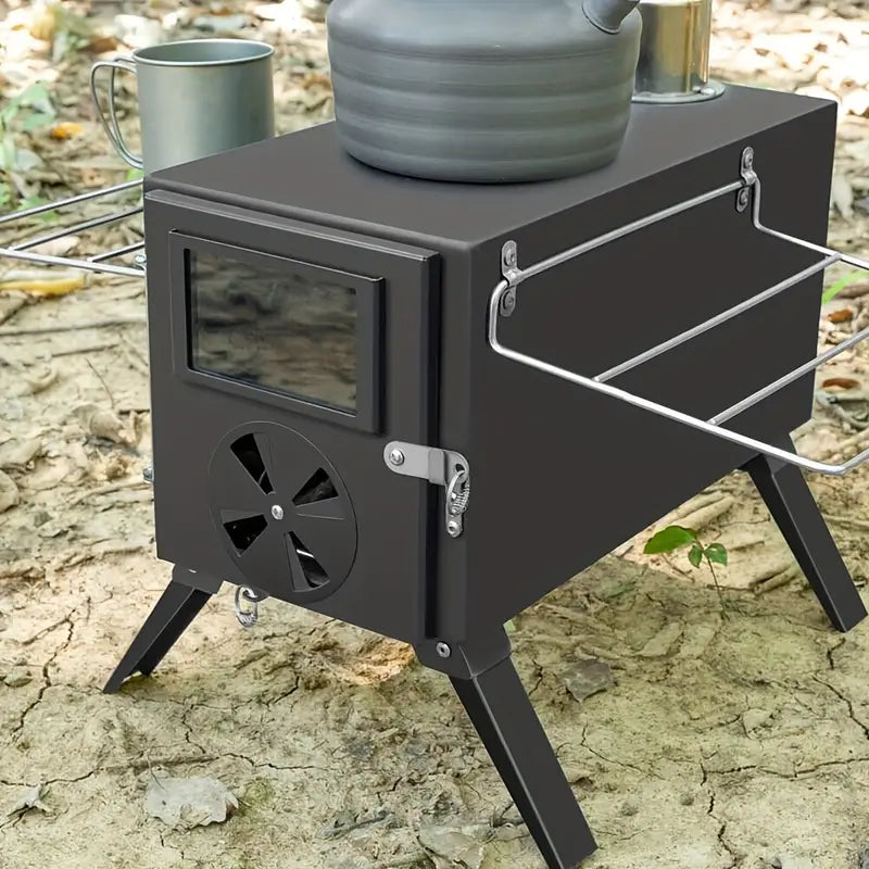 Portable Wood Burning Tent Stove - Black-2