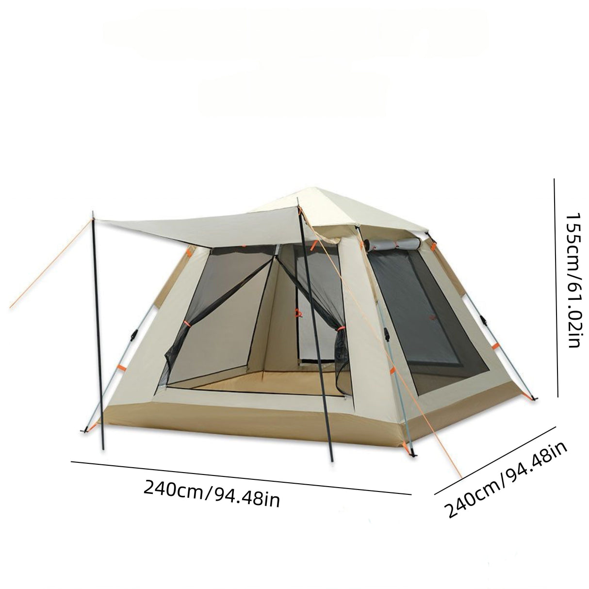 8-Person Family Camping Tent with Canopy Setup-3