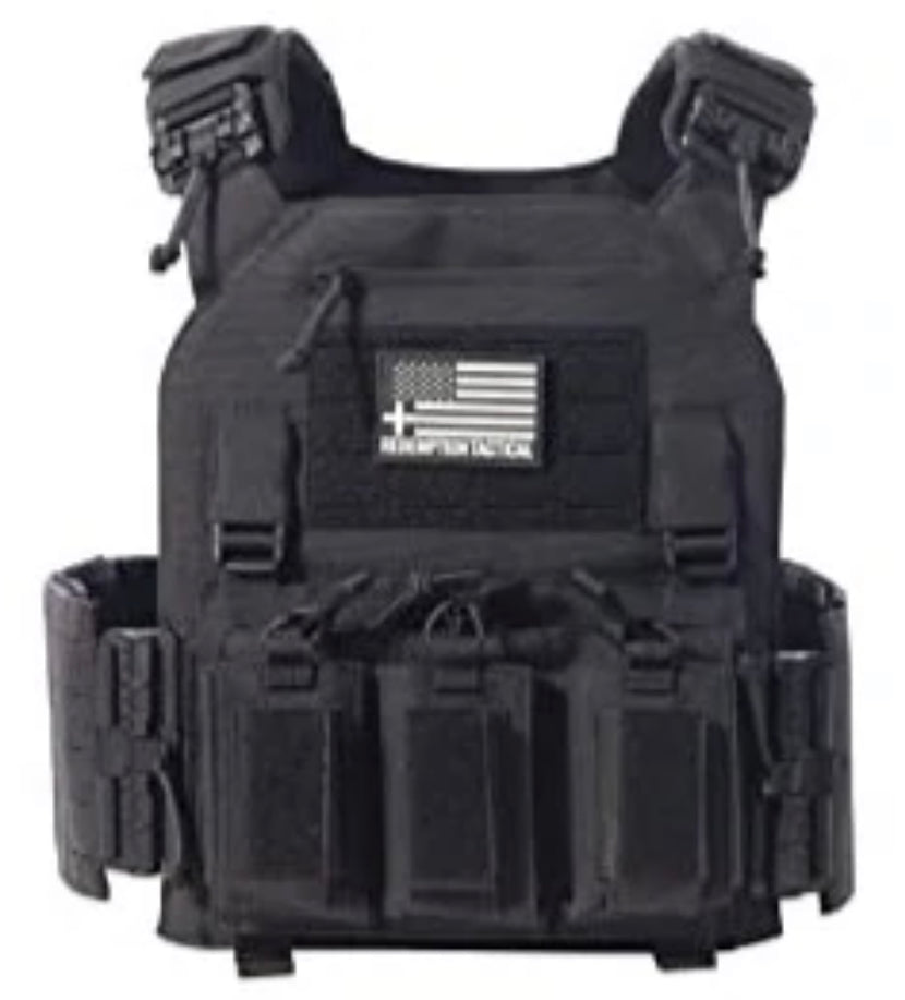 Redemption Tactical Crusader 2.0® l St. Michael FULL ARMOR KIT COMBO PACKAGE with Crusader 2.0 +IFAK Medical Kit + LEVEL IV (2) 10x12 Front/Back Plates (2) 6x8 Side Plates (Level III PE)