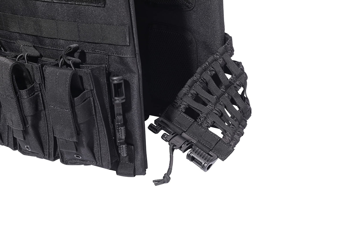"BLACK RAMBO" LEVEL IV ARMORED VEST COMBO (LIGHTWEIGHT LEVEL IV (2) 10x12 Front/Back Ceramic PE Plates))