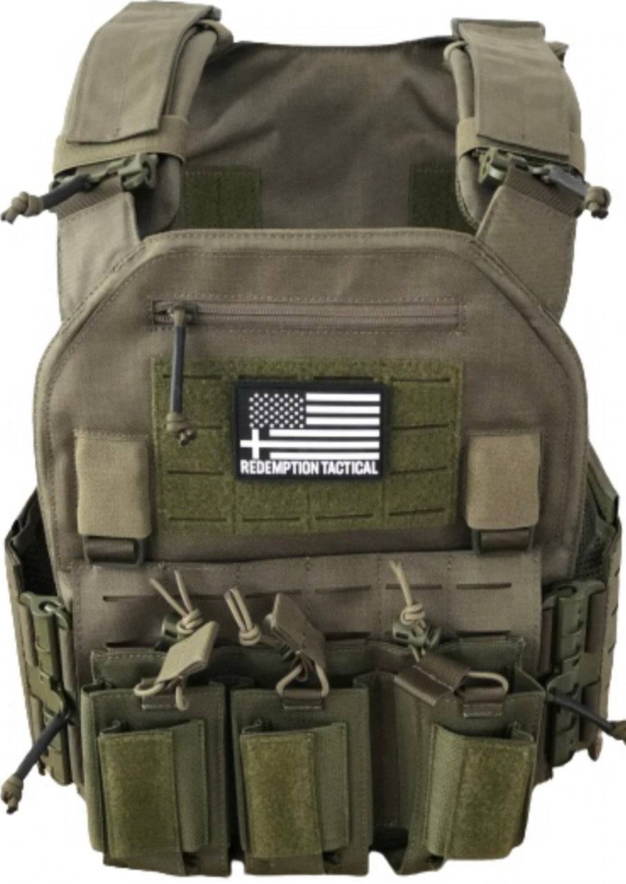 Redemption Tactical Crusader 2.0® l St. Michael FULL ARMOR KIT COMBO PACKAGE with Crusader 2.0 +IFAK Medical Kit + LEVEL IV (2) 10x12 Front/Back Plates (2) 6x8 Side Plates (Level III PE)