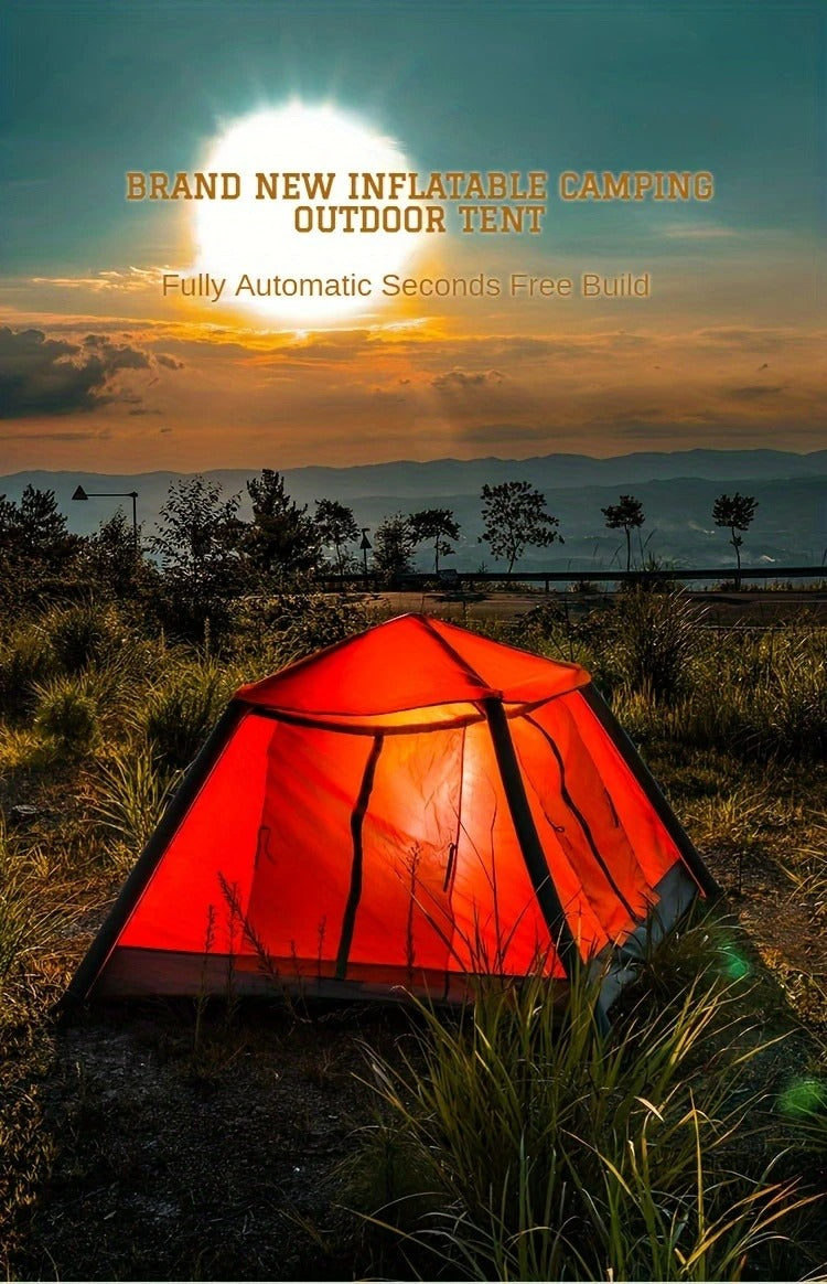 4-Person Inflatable Tent with Rainfly for Outdoors-1