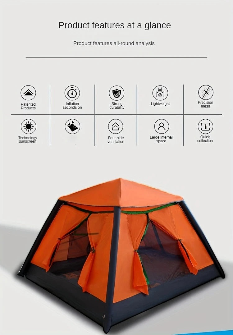 4-Person Inflatable Tent with Rainfly for Outdoors-2