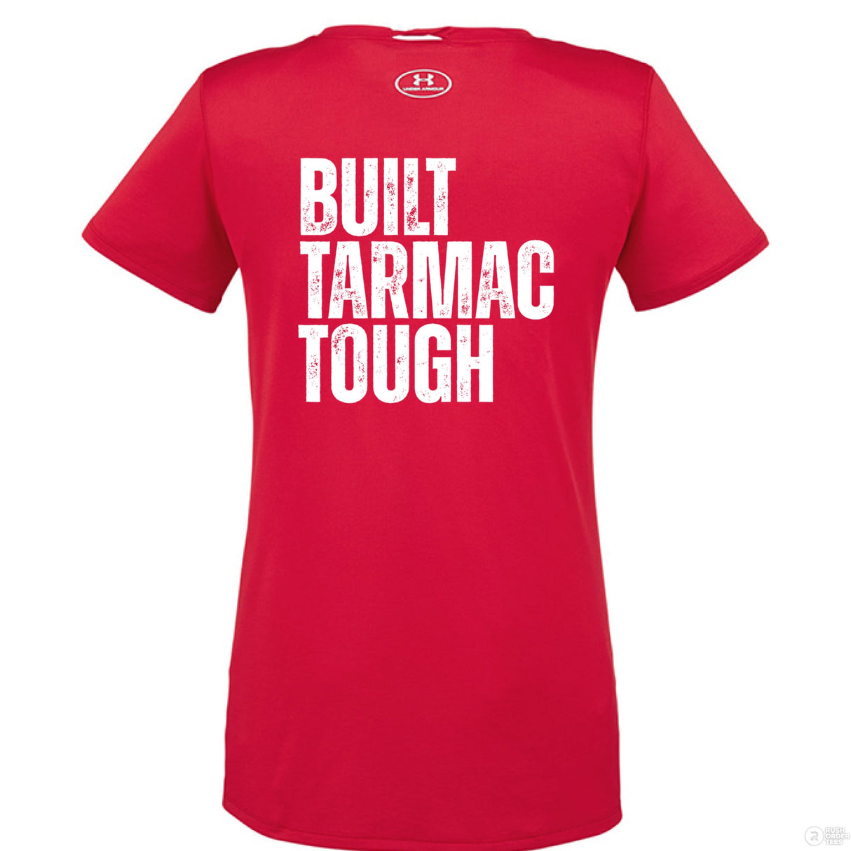 Under Armour Women’s Performance Tee Built Tarmac Tough The Crew Hangar UA Tech Quick Dry Sweat Wicking Mobility