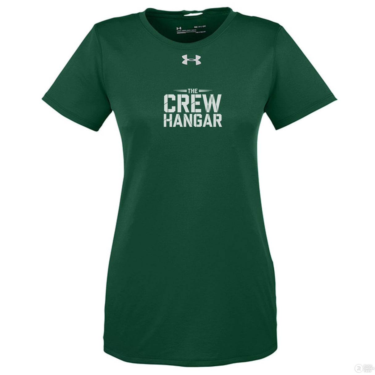 Under Armour Women’s Performance Tee Built Tarmac Tough The Crew Hangar UA Tech Quick Dry Sweat Wicking Mobility
