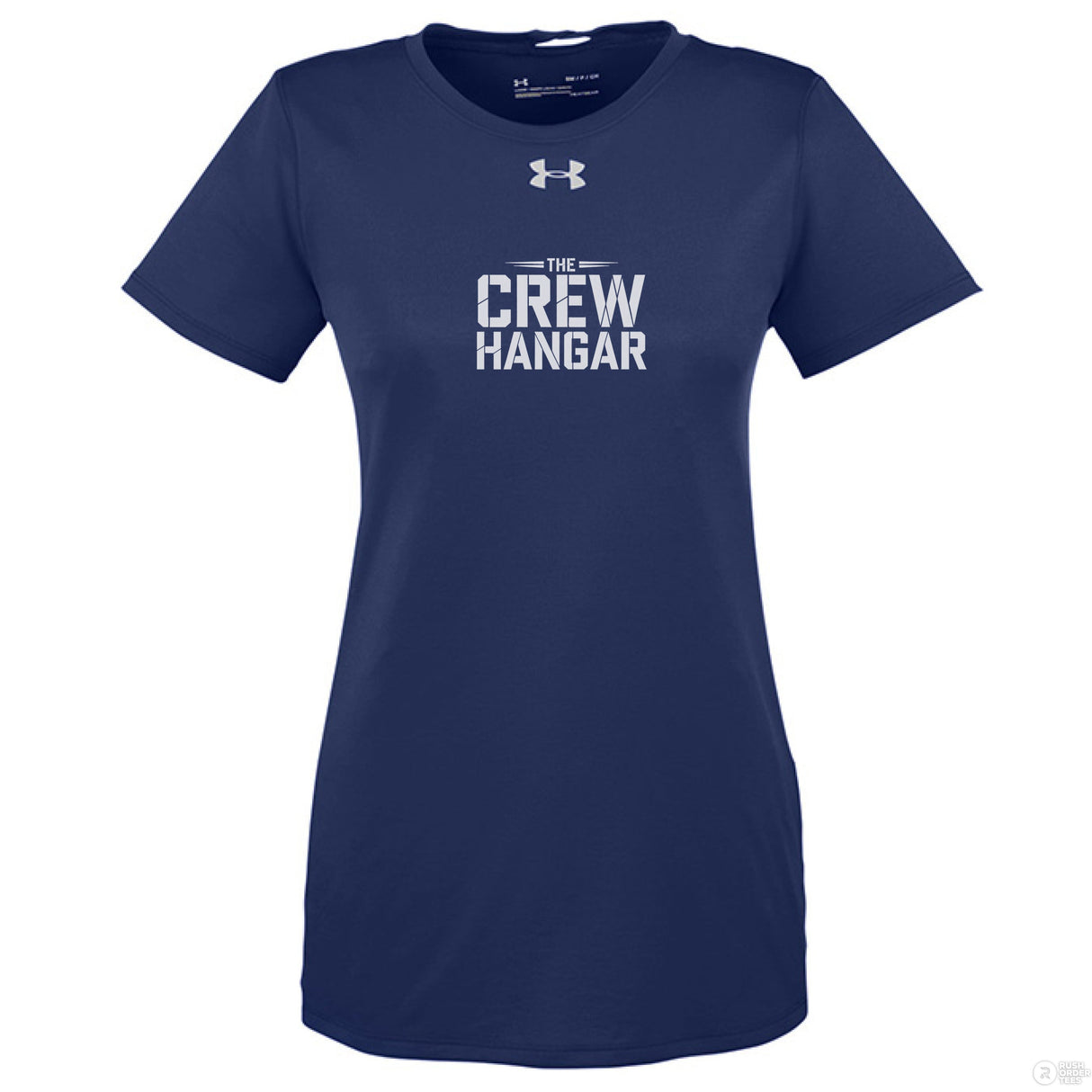 Under Armour Women’s Performance Tee Built Tarmac Tough The Crew Hangar UA Tech Quick Dry Sweat Wicking Mobility