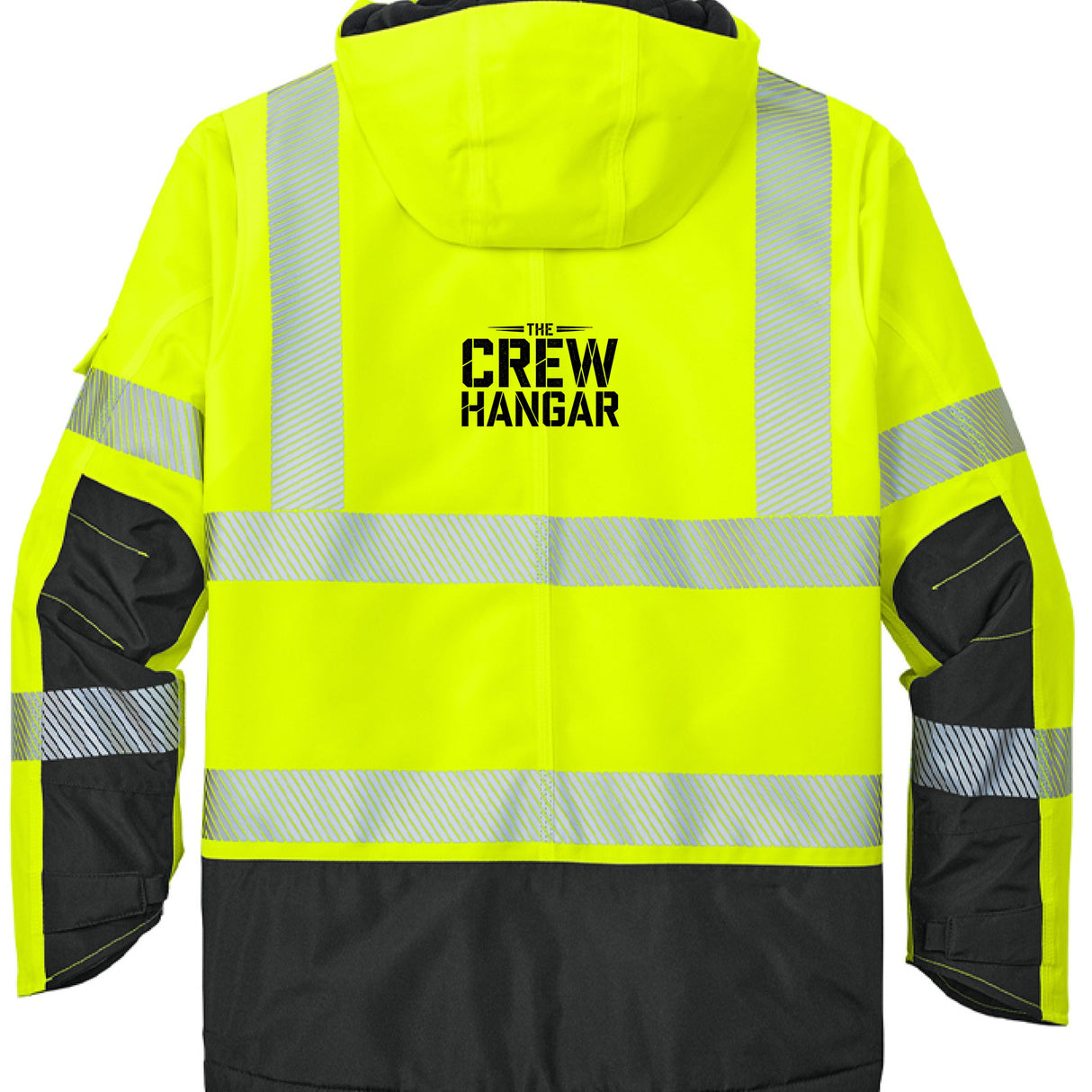 Carhartt Heavyweight Hi-Vis Waterproof Jacket The Crew Hangar Edition ANSI 107 Class 3 Ramp Safety