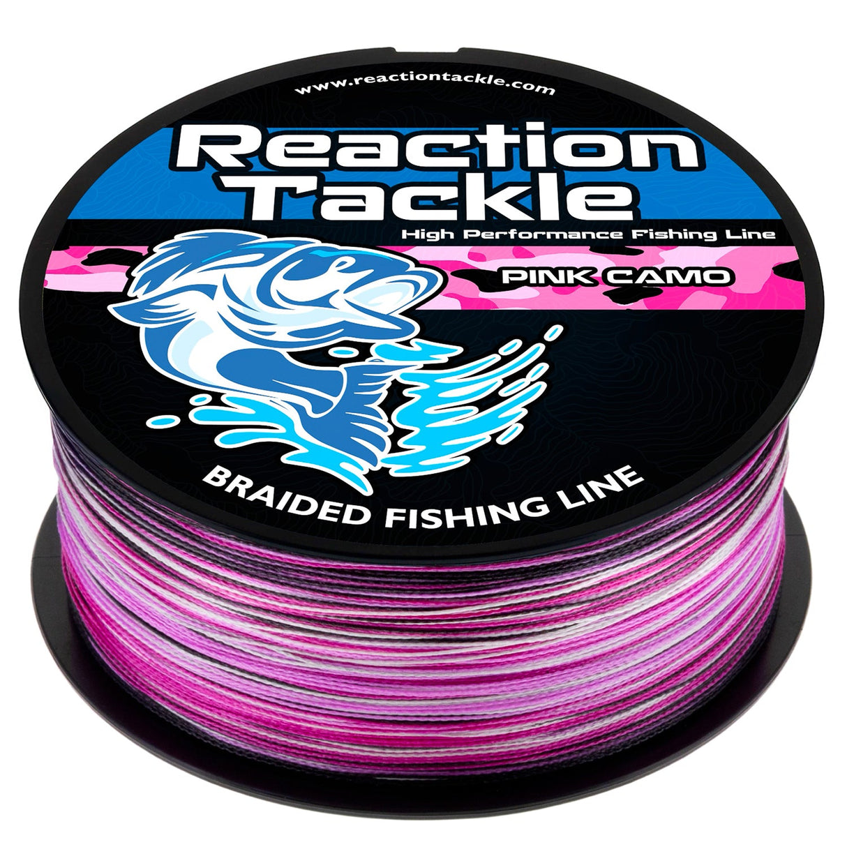 Reaction Tackle Braided Fishing Line - Pink Camo - NEW
