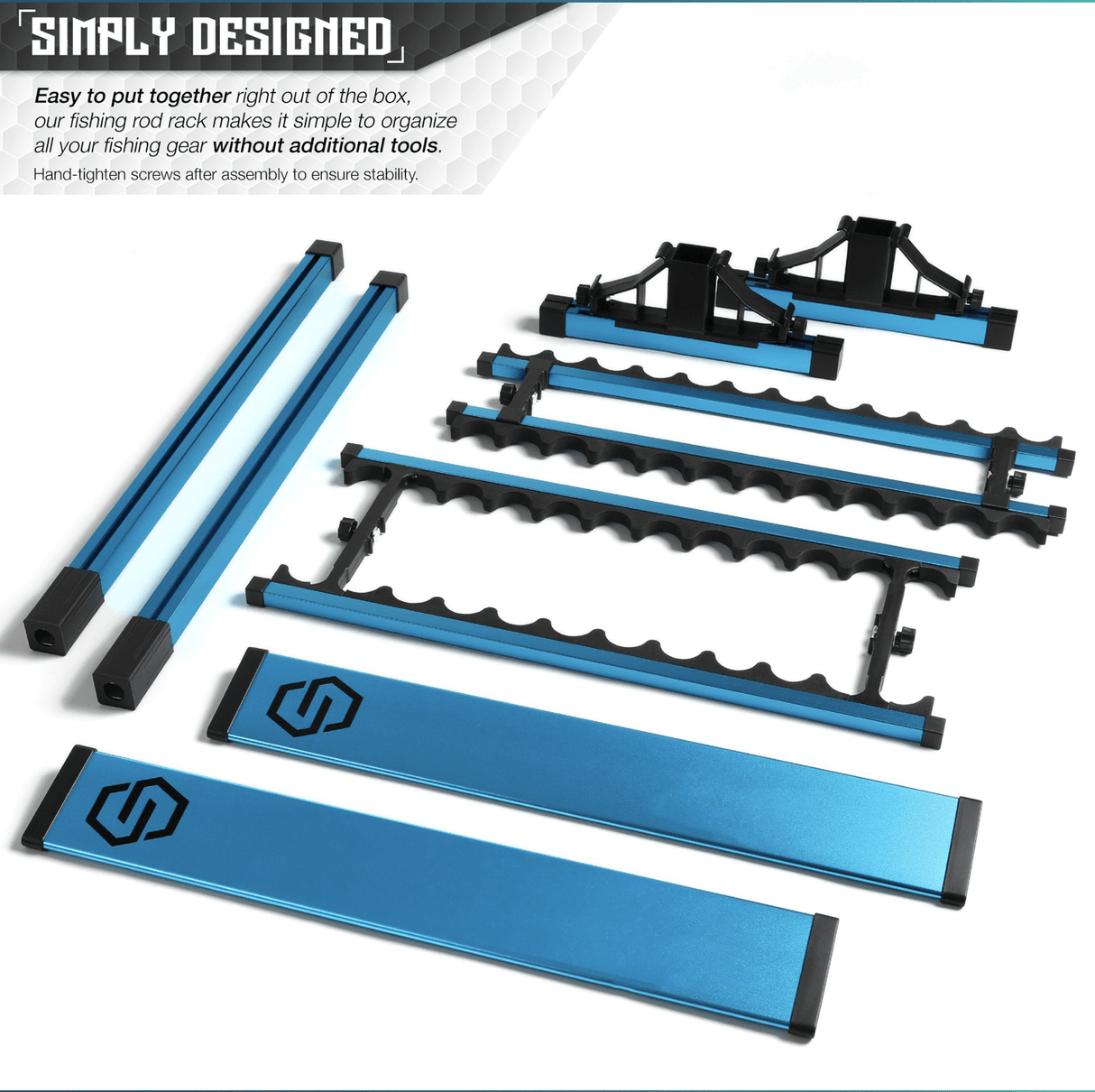 Fishing Pole Aluminum Rack (3 Sizes)