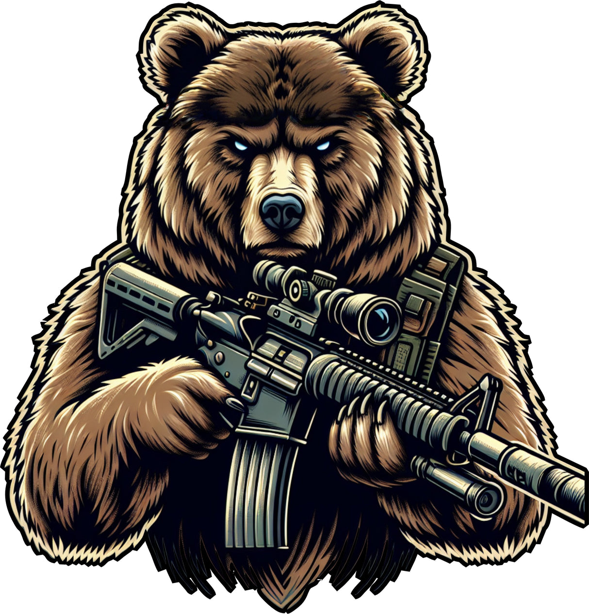 STICKER - Tactical Brown Bear - The Right To Arm Bears - 3"