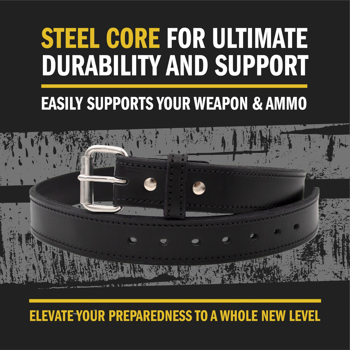 Ultimate Steel Core Concealed Carry Leather Gun Belt - Lifetime Warranty - Made In USA